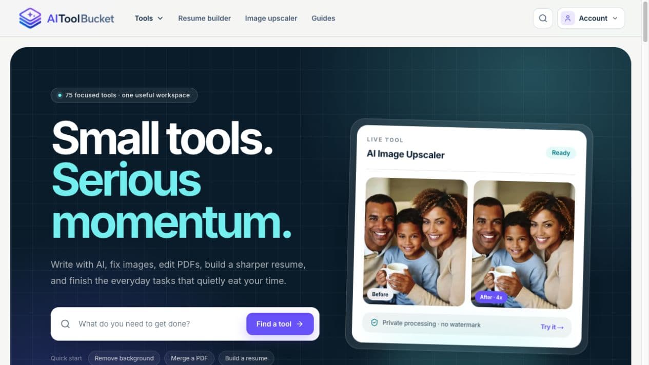 AIToolBucket — AI Tools SaaS Platform screenshot