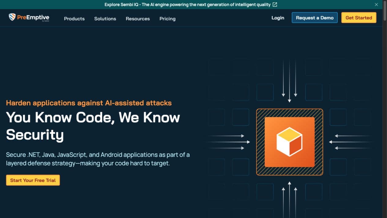 PreEmptive — Application Security Website website screenshot