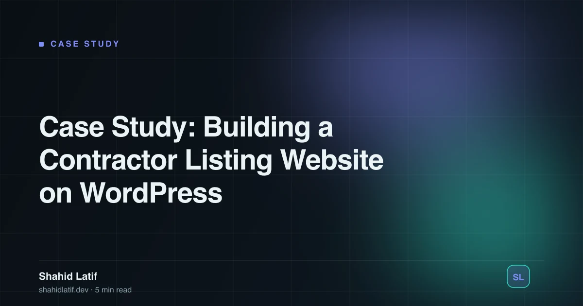 Case Study: Building a Contractor Listing Website on WordPress