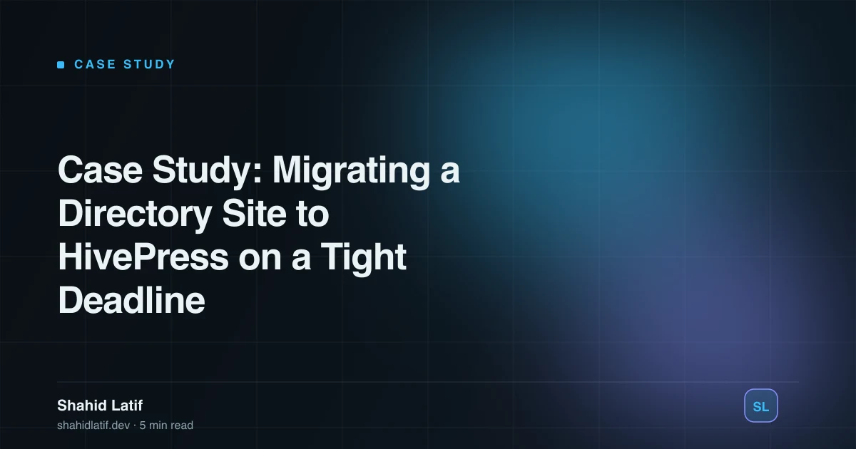 Case Study: Migrating a Directory Site to HivePress on a Tight Deadline