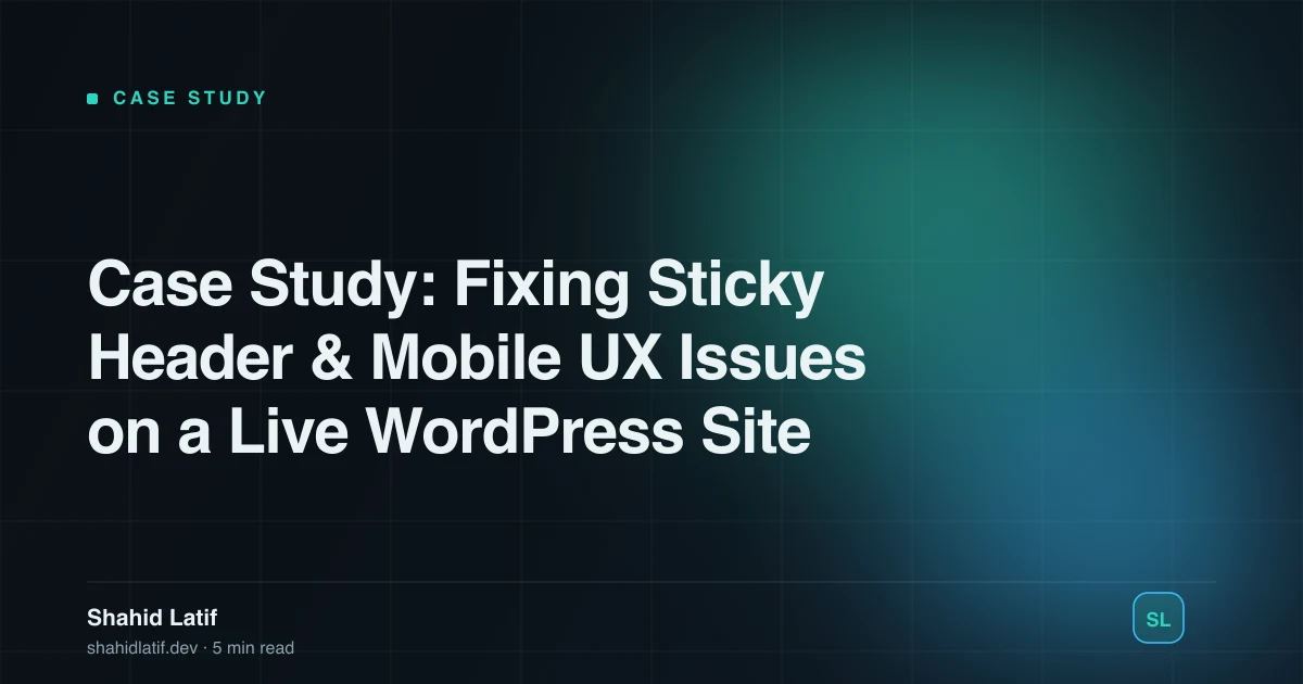 Case Study: Fixing Sticky Header & Mobile UX Issues on a Live WordPress Site