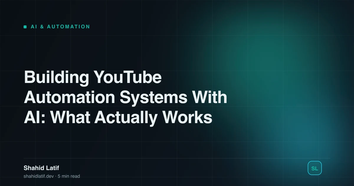 Building YouTube Automation Systems With AI: What Actually Works